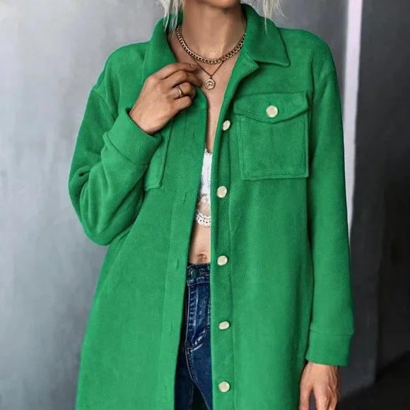 green button coat casual boho fall winter - Picture 6 of 6